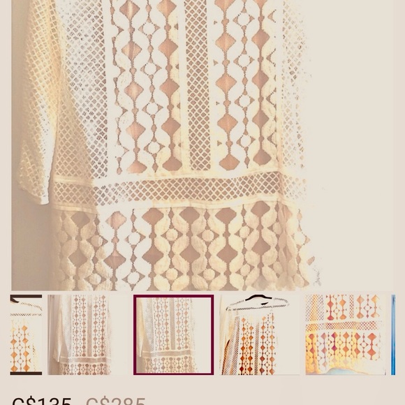 BCBG fully lined unique crochet, classic style L/S dress. Elegant & flirty. - Picture 4 of 9